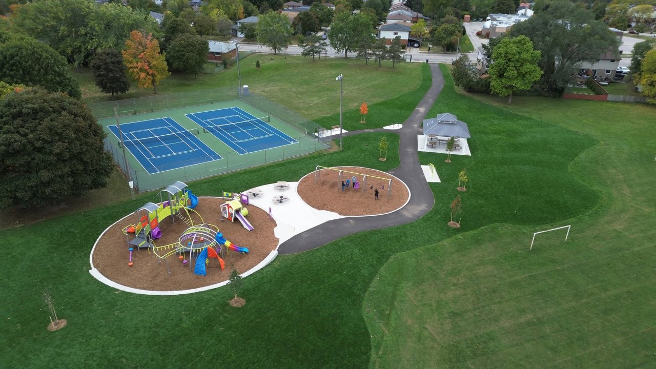 Newly Renovated Public Park in Guelph Ontario.
